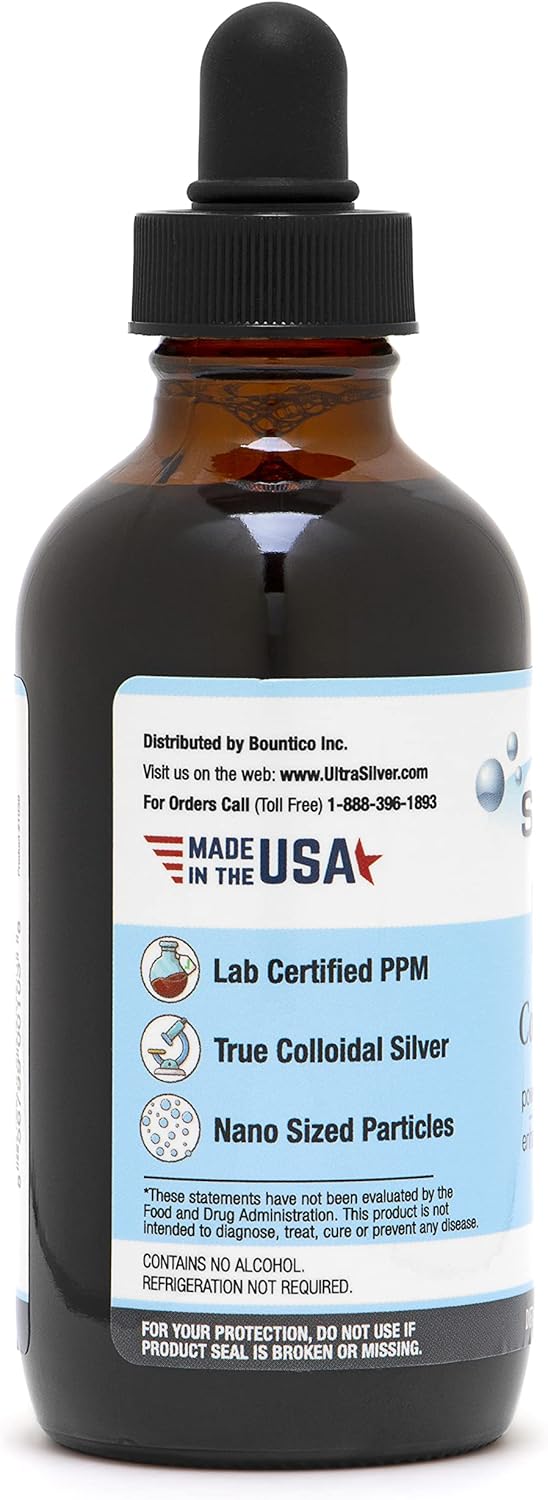 Ultra Silver® Colloidal Silver 1,000 PPM 4 Oz Mineral Supplement True Colloidal Silver with Dropper