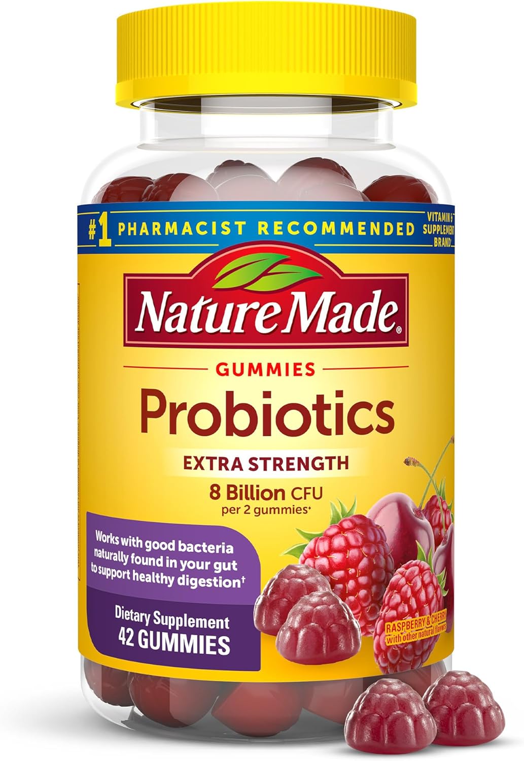 Ultra Strength Digestive Probiotics Gummies for Women and Men - 42 Count, 21 Day Supply