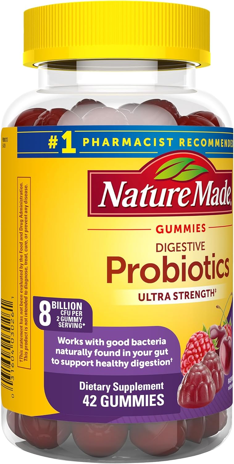 Ultra Strength Digestive Probiotics Gummies for Women and Men - 42 Count, 21 Day Supply