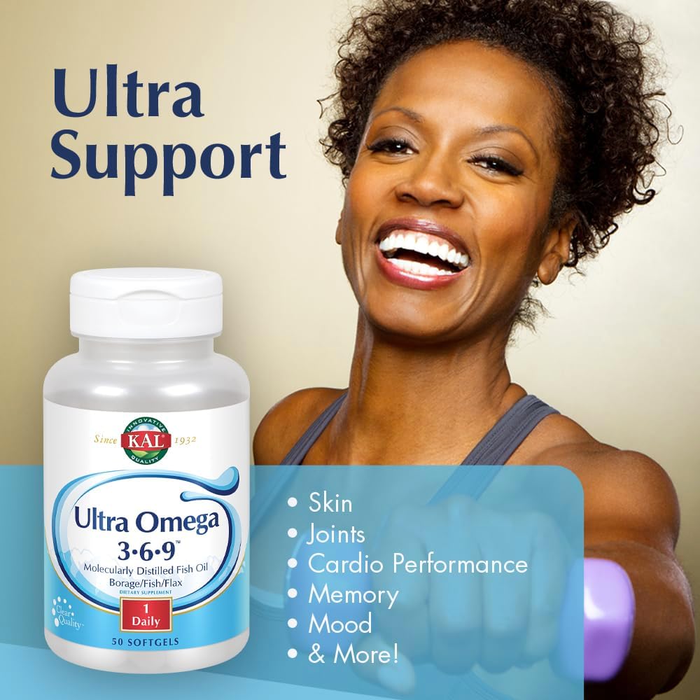 Ultra Strength KAL 1200 Mg Omega 3-6-9 Softgels - 50 Count
