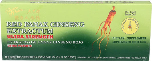 Ultra Strength Prince of Peace Red Panax Ginseng Extractum - 3.4 oz (Pack of 10 Bottles)