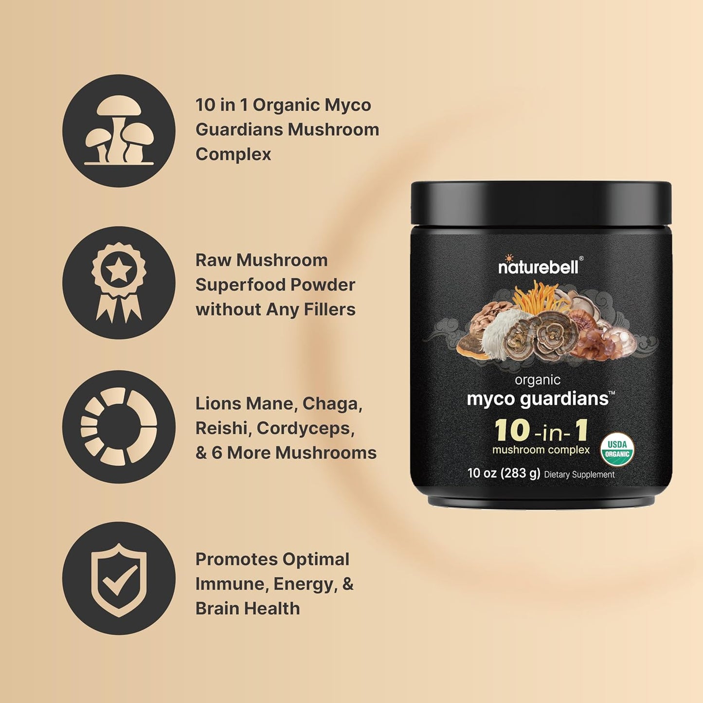 Ultra Strength Quercetin 1000mg Bundle with 10 in 1 Mushroom Powder - Immune & Brain Health Support