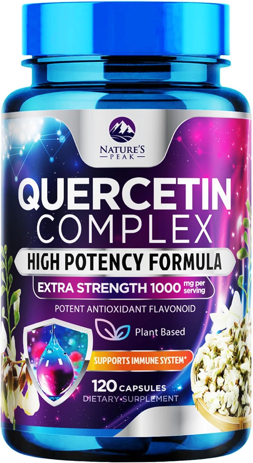 Ultra Strength Quercetin Capsules 1000mg Serving | Immune & Heart Health Support Supplement - 120 Capsules