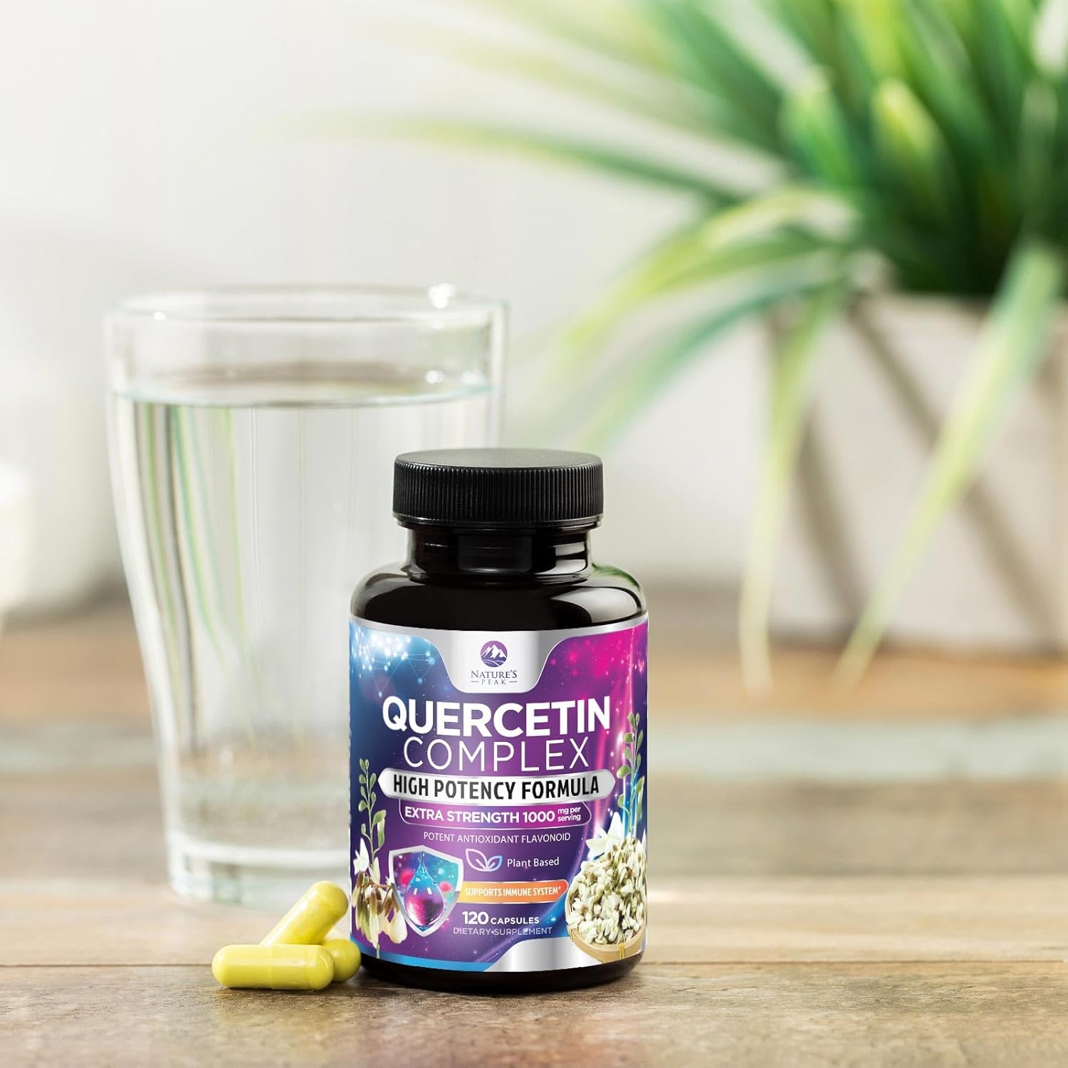Ultra Strength Quercetin Capsules 1000mg Serving | Immune & Heart Health Support Supplement - 120 Capsules