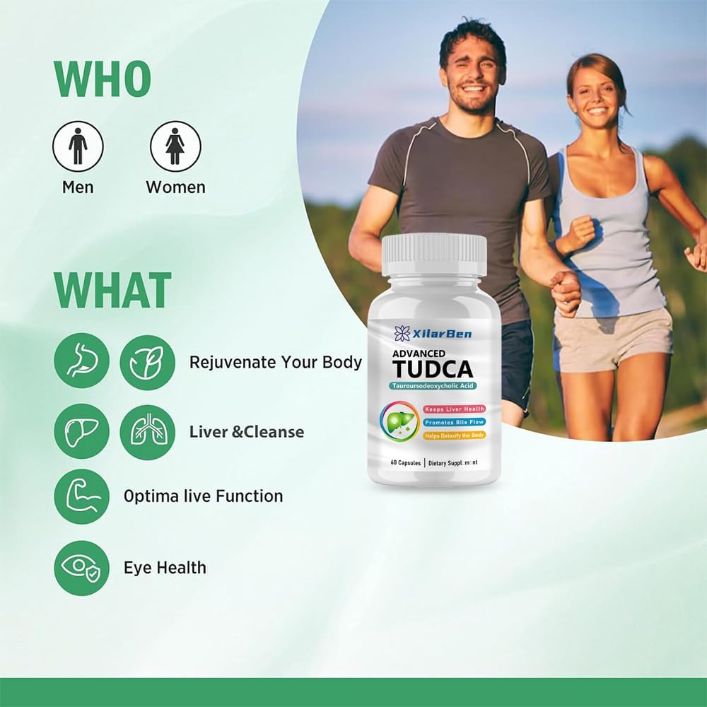 Ultra Strength TUDCA Supplement - 1000mg Liver Support, Cleanse Detox & Repair - 60 Capsules