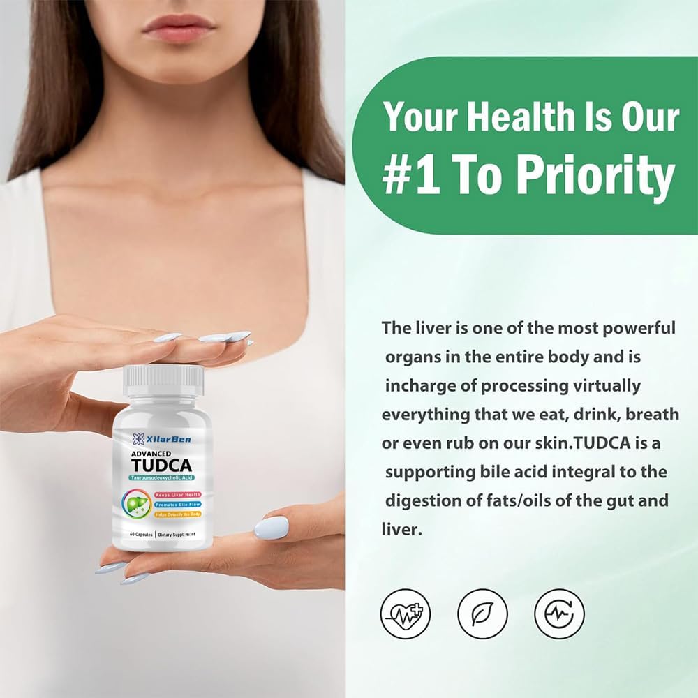 Ultra Strength TUDCA Supplement - 1000mg Liver Support, Cleanse Detox & Repair - 60 Capsules