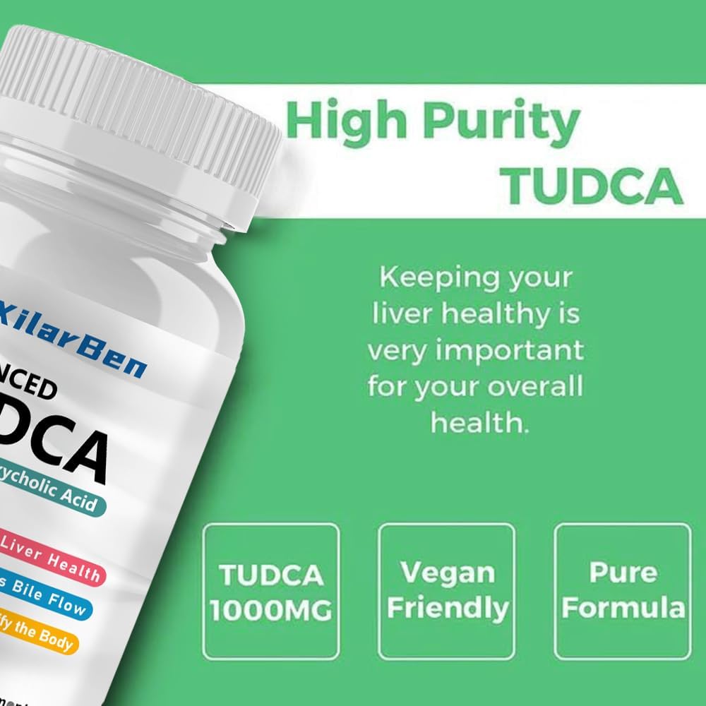 Ultra Strength TUDCA Supplement - 1000mg Liver Support, Cleanse Detox & Repair - 60 Capsules
