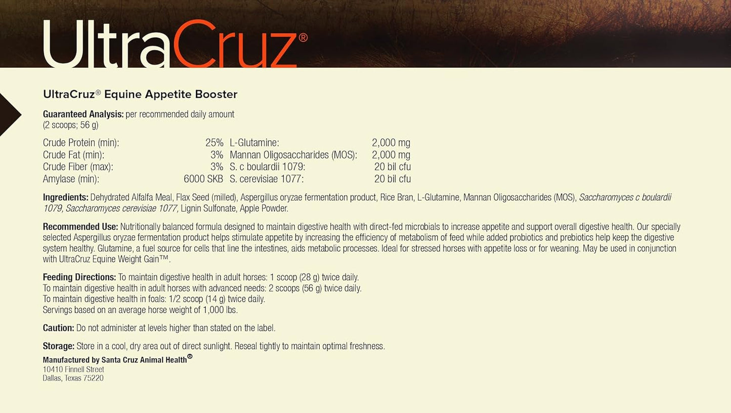 UltraCruz Equine Appetite Support Pellet Supplement for Horses - 120 Singles, 60-Day Supply