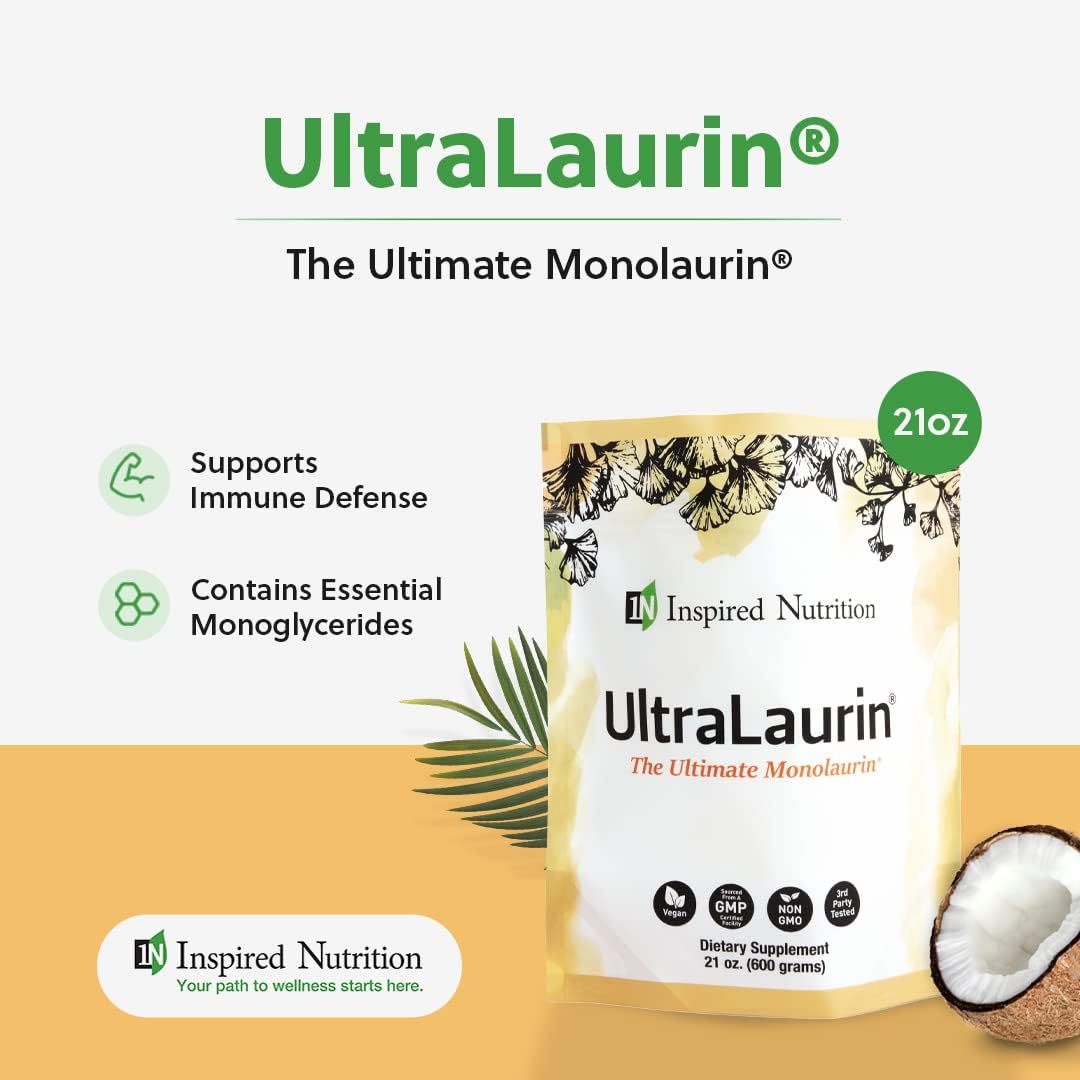 UltraLaurin ® Monolaurin Supplement - Immune Support and Gut Health - 21oz Pellets, 3000mg - 200 Servings