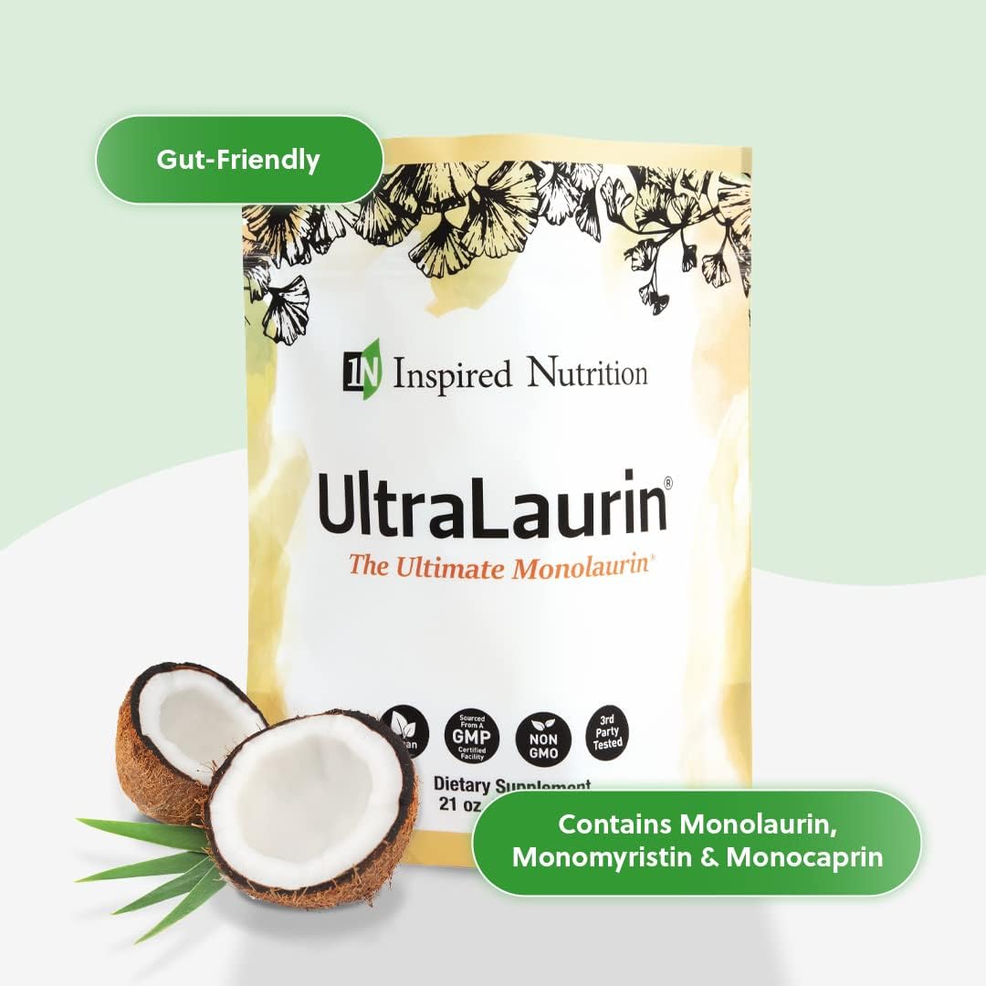 UltraLaurin ® Monolaurin Supplement - Immune Support and Gut Health - 21oz Pellets, 3000mg - 200 Servings