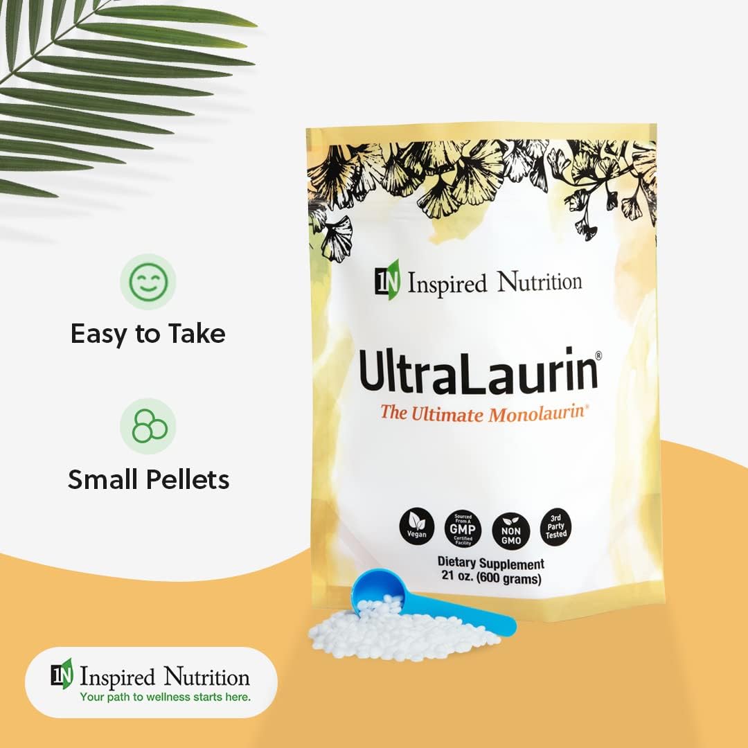 UltraLaurin ® Monolaurin Supplement - Immune Support and Gut Health - 21oz Pellets, 3000mg - 200 Servings