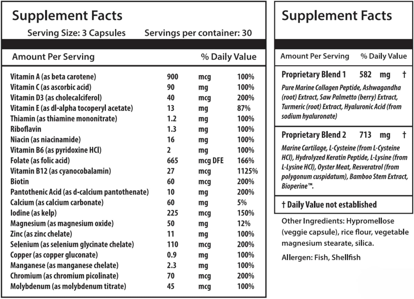 ULULIFE Complete Multivitamin with Biotin, Collagen, Keratin - Promotes Hair Growth - 90 Capsules