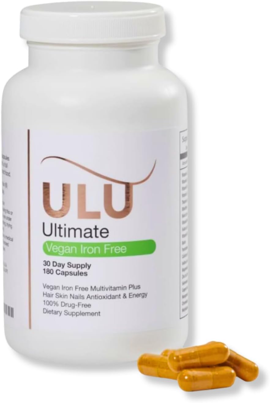 ULULIFE Ultimate Multivitamin: Vegan Blend for Stronger Hair, Skin, & Nails, Improved Antioxidant & Energy Levels, Better Sleep & Less Stress - 180 Capsules