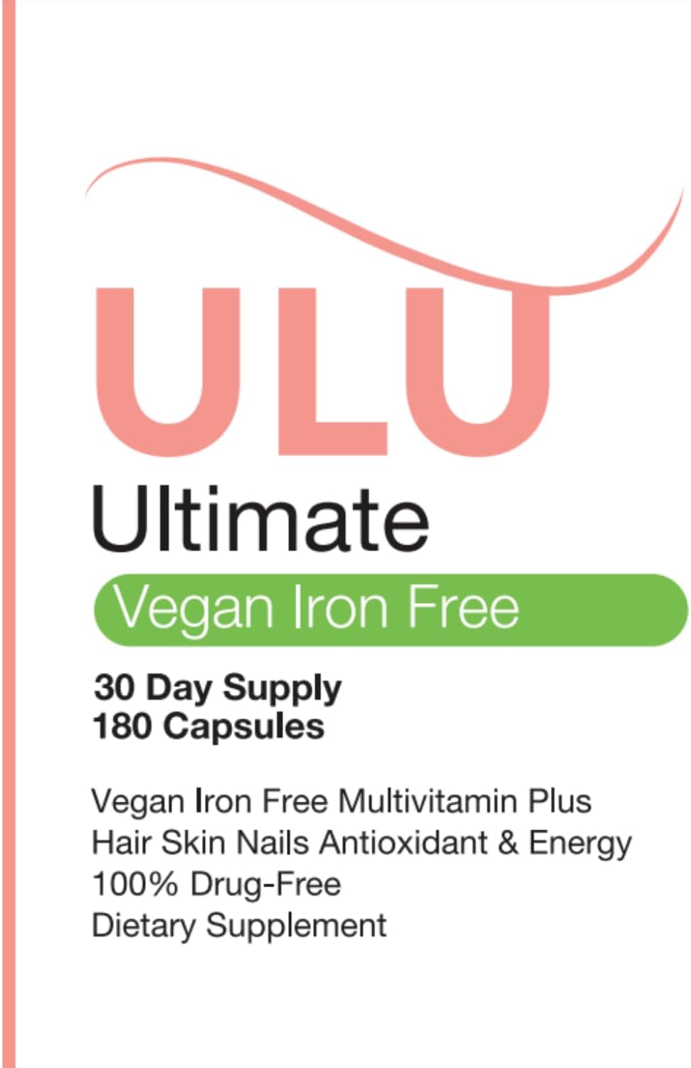 ULULIFE Ultimate Multivitamin: Vegan Blend for Stronger Hair, Skin, & Nails, Improved Antioxidant & Energy Levels, Better Sleep & Less Stress - 180 Capsules