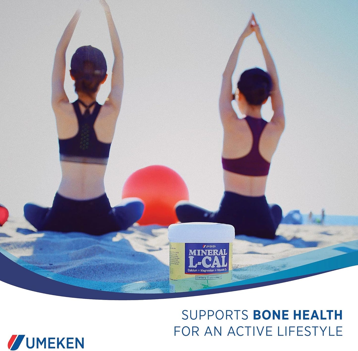 Umeken Mineral L-Cal: Calcium Magnesium D3 Supplement in Water-Soluble Ball Format with Vitamin D3, Enriched with Magnesium and Minerals, Fast-Absorbing, 3,600 Balls & 360g