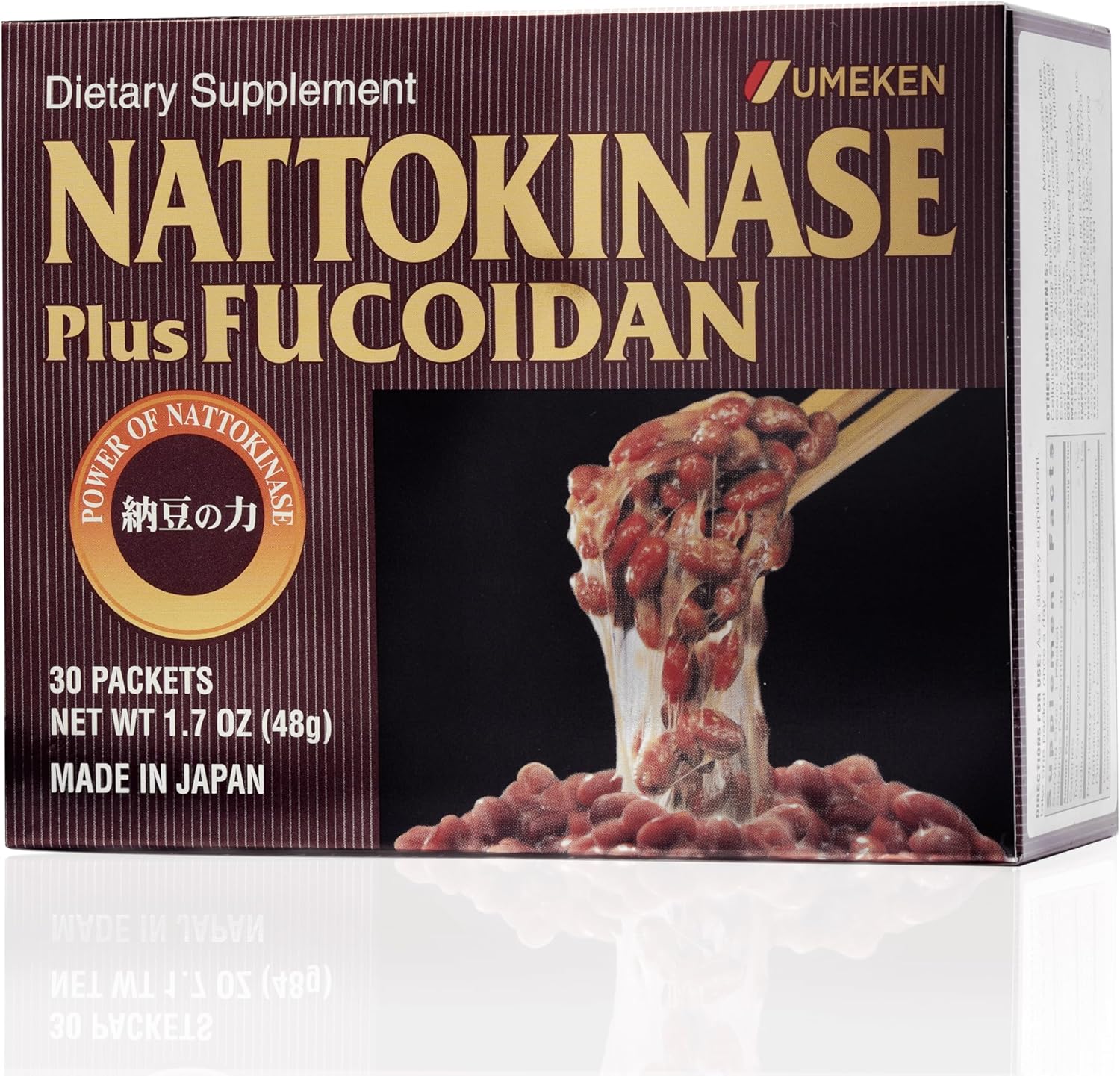 Umeken Nattokinase Plus Fucoidan: Circulatory Support Supplement, 2500FU Natto, Odor Free & Easy to Take, Okinawan Fucoidan, 30 Count