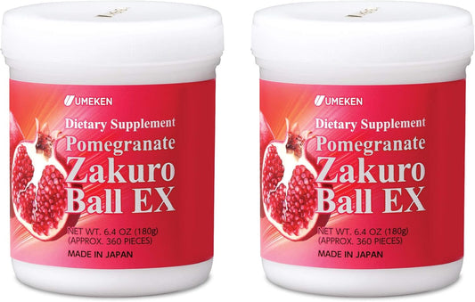 Umeken Pomegranate Chewable Supplement for Women - 4 Month Supply, 360 Count Bottle (2 Pack) - Natural Vitamins, Minerals, Citric Acids & Tannins