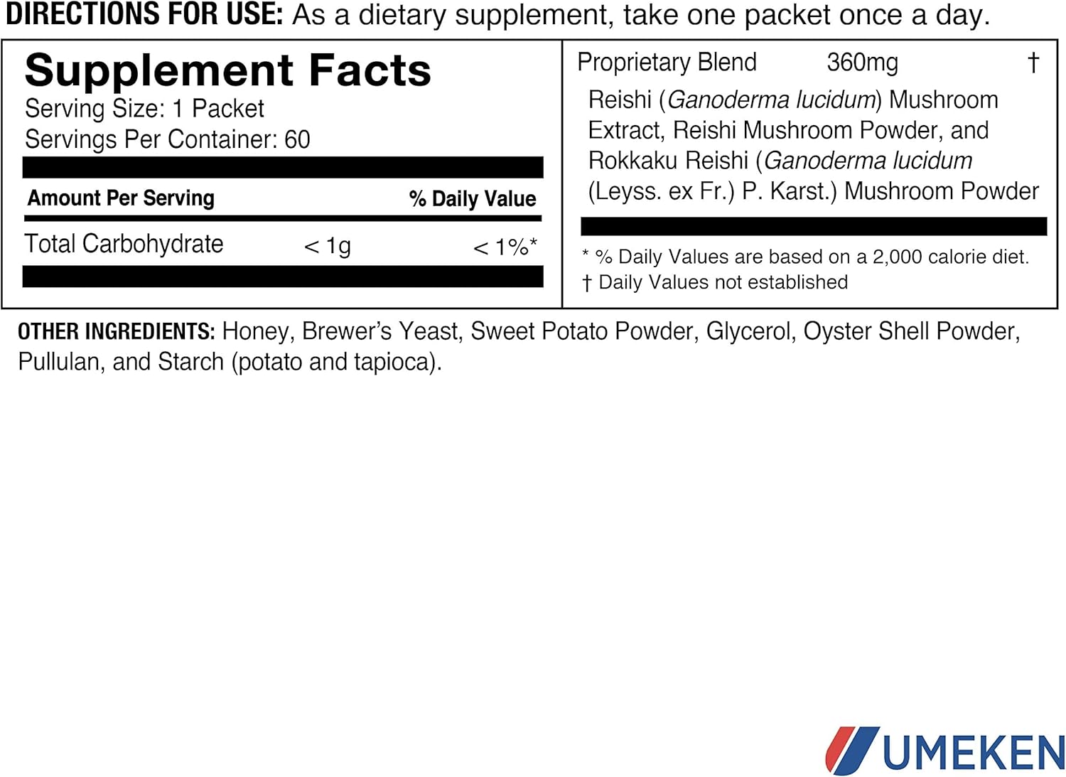 Umeken Reishi Mushroom Extract Balls - Concentrated Japanese Supplement with Beta Glucan - 4 Month Supply, 60 Packets x 2