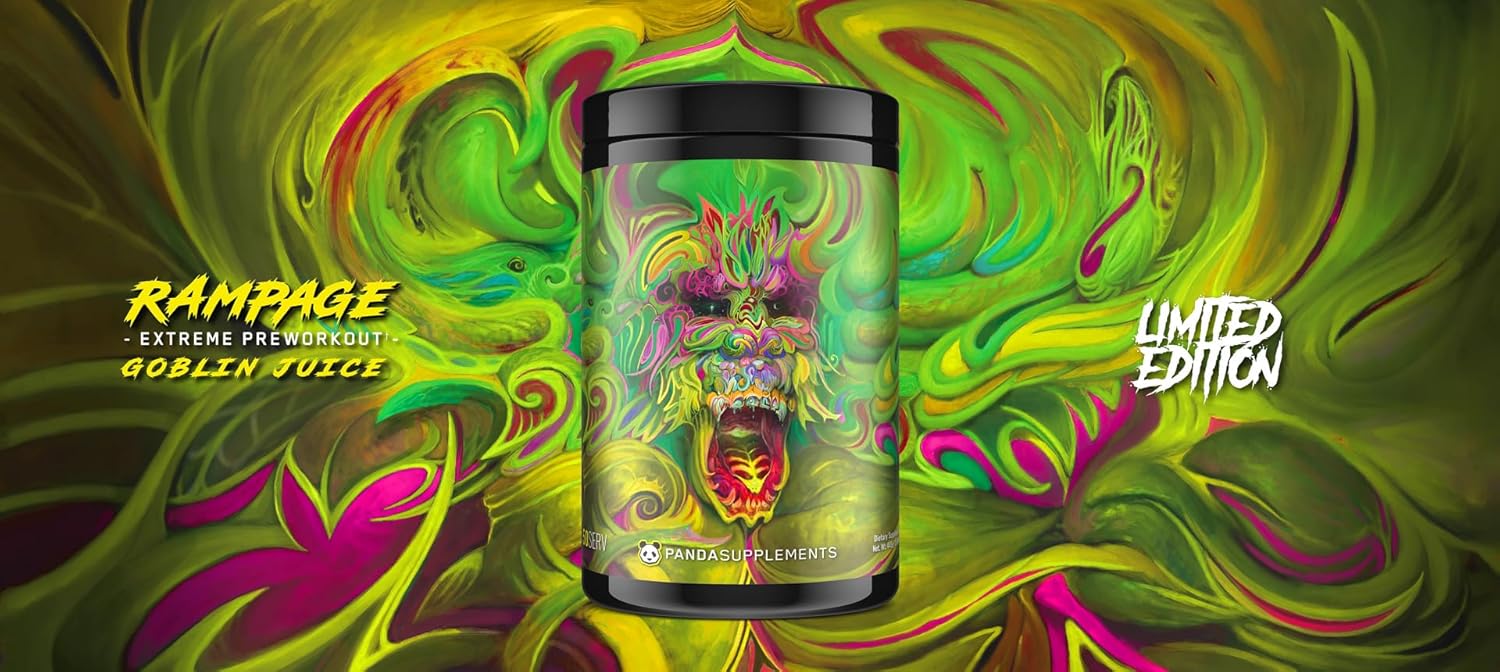 Underground Bio Labs™ Panda Supps: Rampage Pre-Workout with High Stim and Maximum Pump (50 Servings, Goblin Juice Flavor) - BoostGo Australia