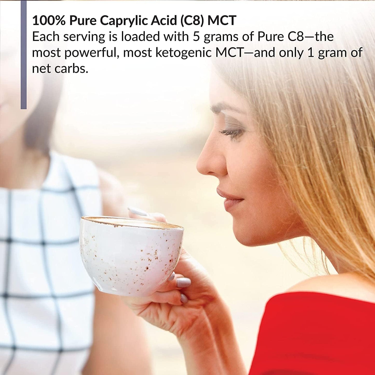 Unflavored BioTrust Keto Elevate Pure C8 MCT Oil Powder with BlenderBottle - Bundle Deal