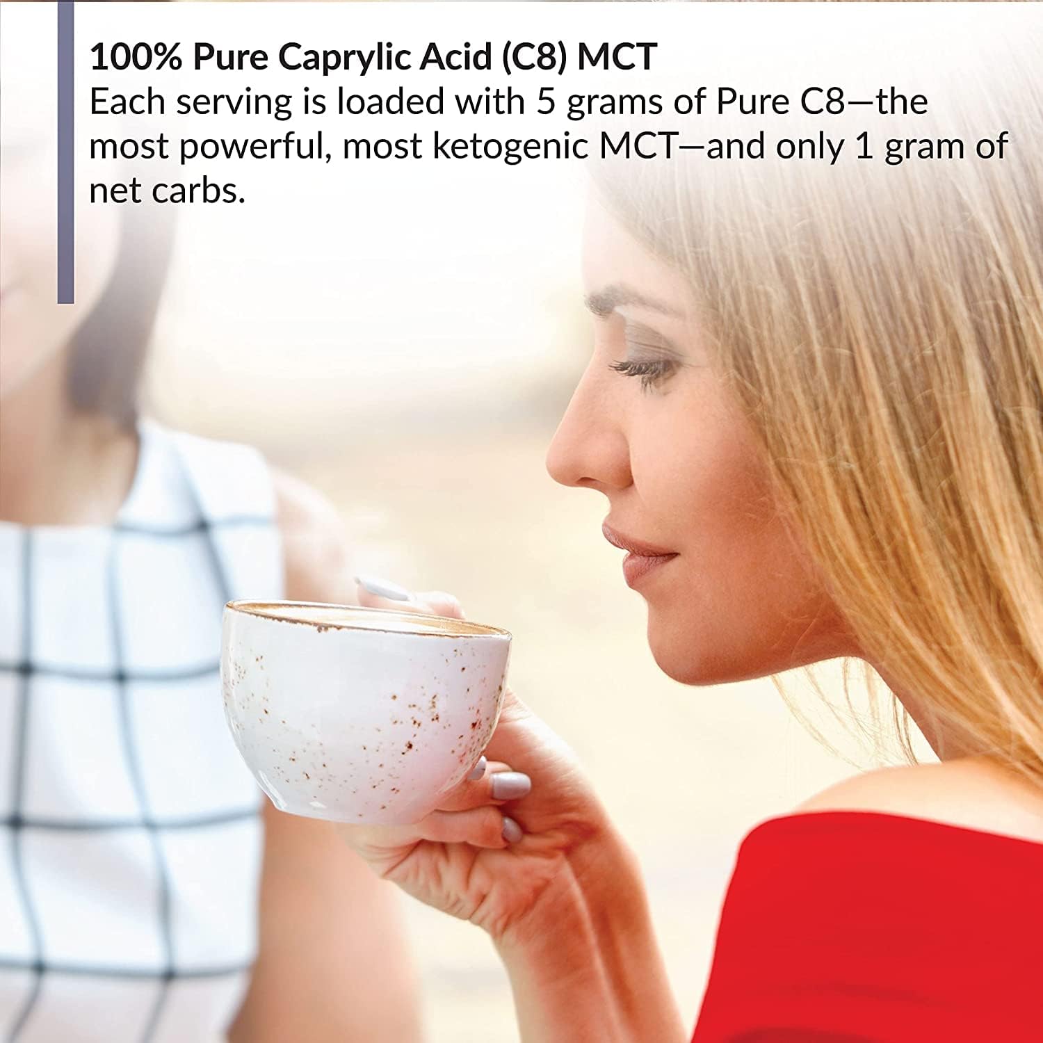 Unflavored BioTrust Keto Elevate Pure C8 MCT Oil Powder with BlenderBottle - Bundle Deal