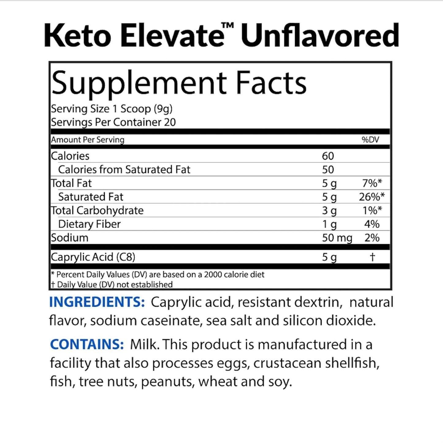 Unflavored BioTrust Keto Elevate Pure C8 MCT Oil Powder with BlenderBottle - Bundle Deal