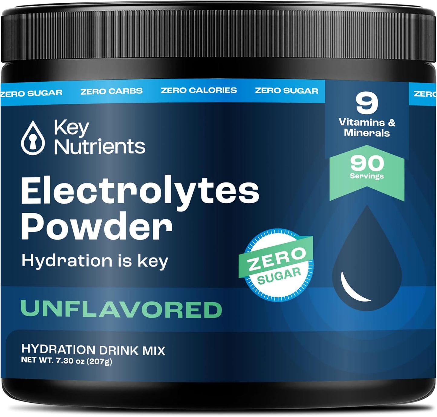 Unflavored Electrolyte Powder with Key Nutrients - Keto-Friendly Hydration Powder for Post Workout Recovery - 90 Servings