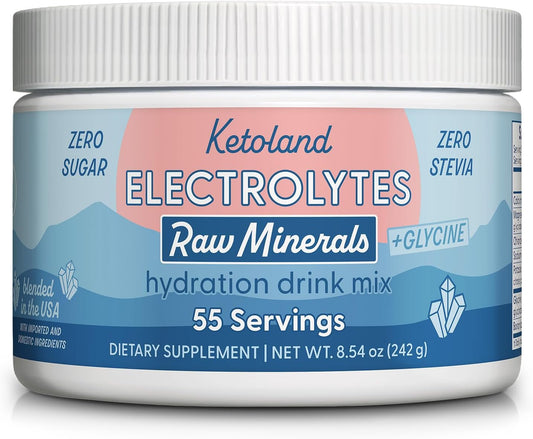 Unflavored Keto Electrolytes Powder with Raw Minerals and Glycine - No Sugar or Fillers