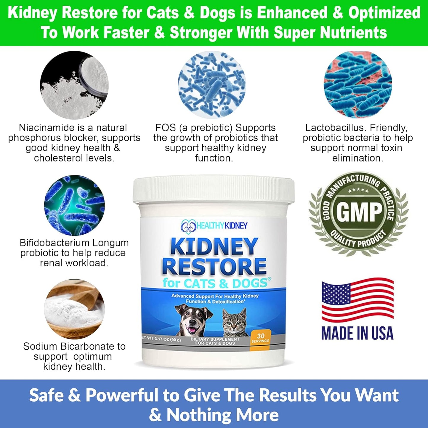 Unflavored Kidney Restore Supplement for Cats and Dogs - Supports Normal Kidney Function and Health in Pets