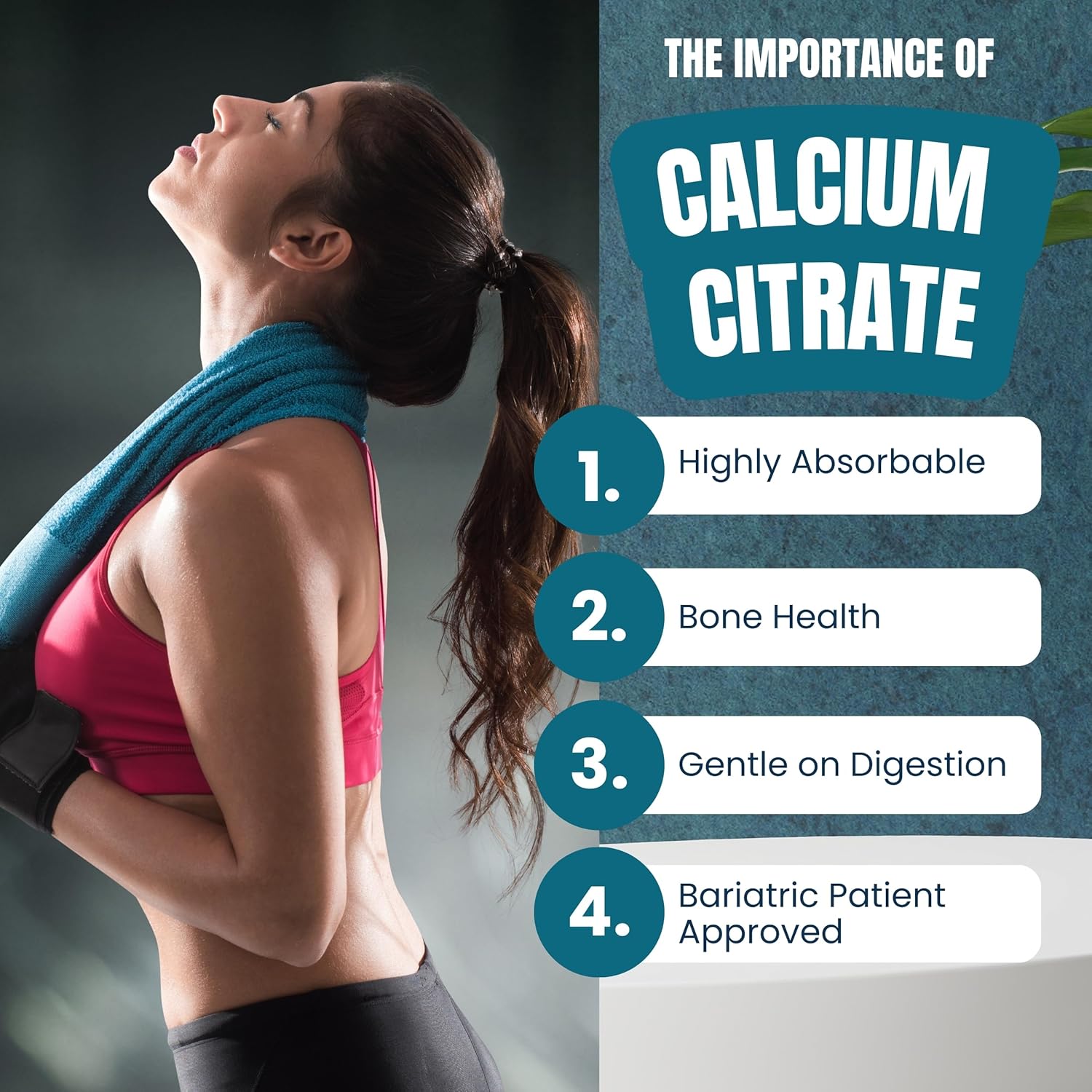 Unflavored Mini Calcium Citrate Tablets with Vitamin D3 for Men and Women - Easy Swallow Calcium Supplement - 30 Days Supply
