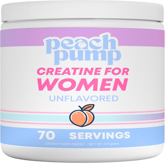 Unflavored Peach Pump Creatine for Women - Booty Builder with 70 Servings - Creatina for Booty Gain