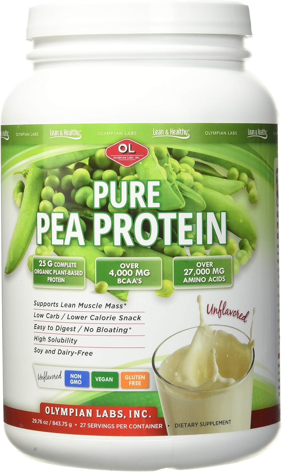 Unflavored Plant Based Pea Protein Powder - 25g Protein, Vegan, Low Carb, Gluten Free, Lactose Free, No Sugar, Soy Free, Kosher, Non-GMO - 2lb