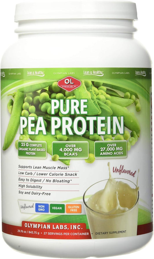 Unflavored Plant Based Pea Protein Powder - 25g Protein, Vegan, Low Carb, Gluten Free, Lactose Free, No Sugar, Soy Free, Kosher, Non-GMO - 2lb
