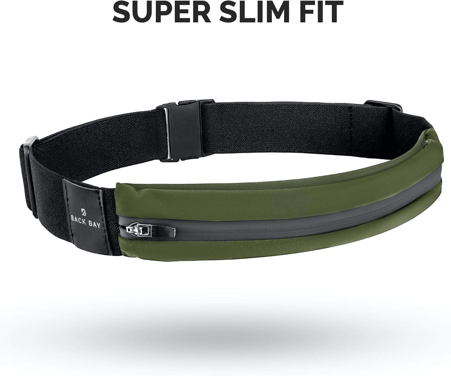 Unisex Back Bay Slim Running Belt with Phone Pocket for Runners, Waist Bag for Workouts, Money Belt for Men and Women