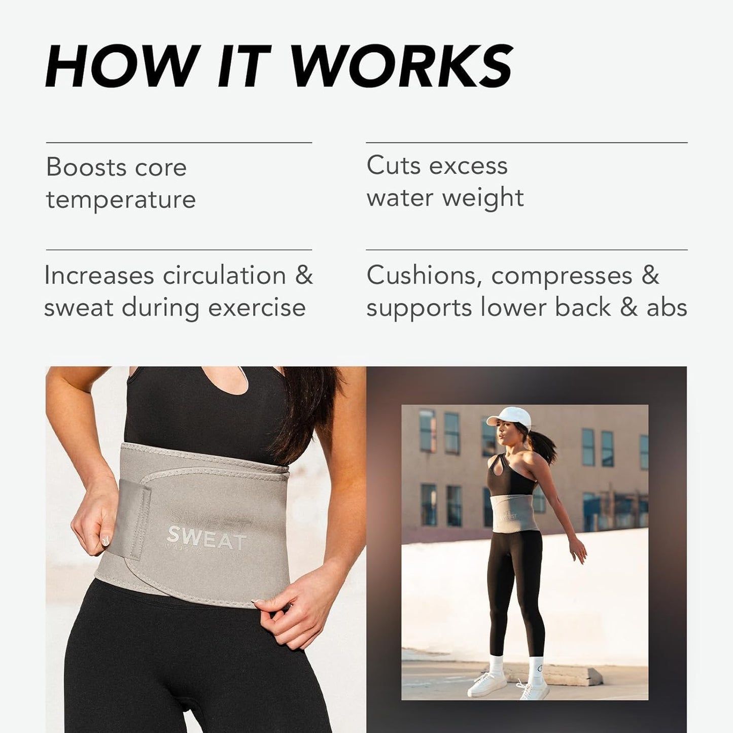 Unisex Sweet Sweat Waist Trimmer Band for Intense Workouts - Waist Trainer for Men and Women