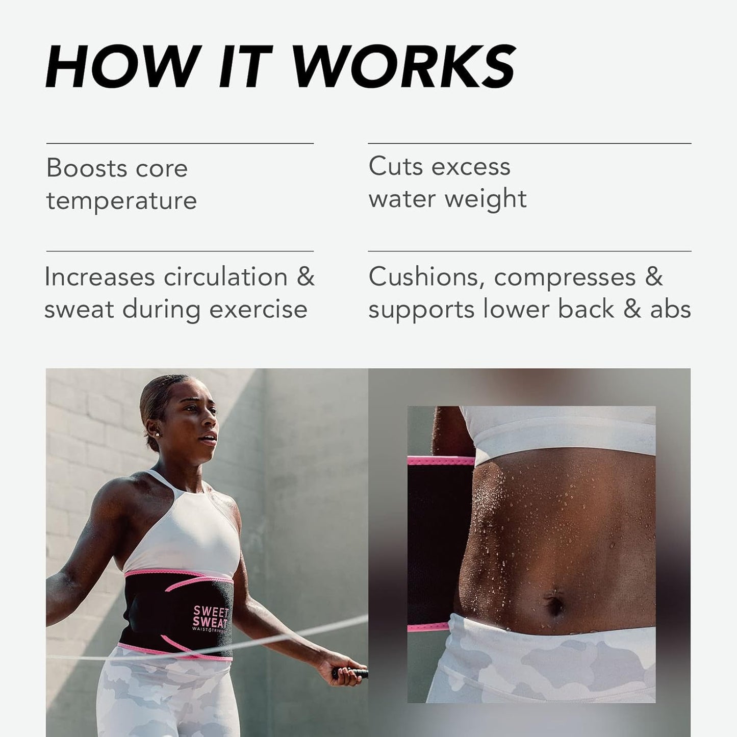 Unisex Sweet Sweat Waist Trimmer Band for Intense Training & Workouts - Slimming Waist Trainer