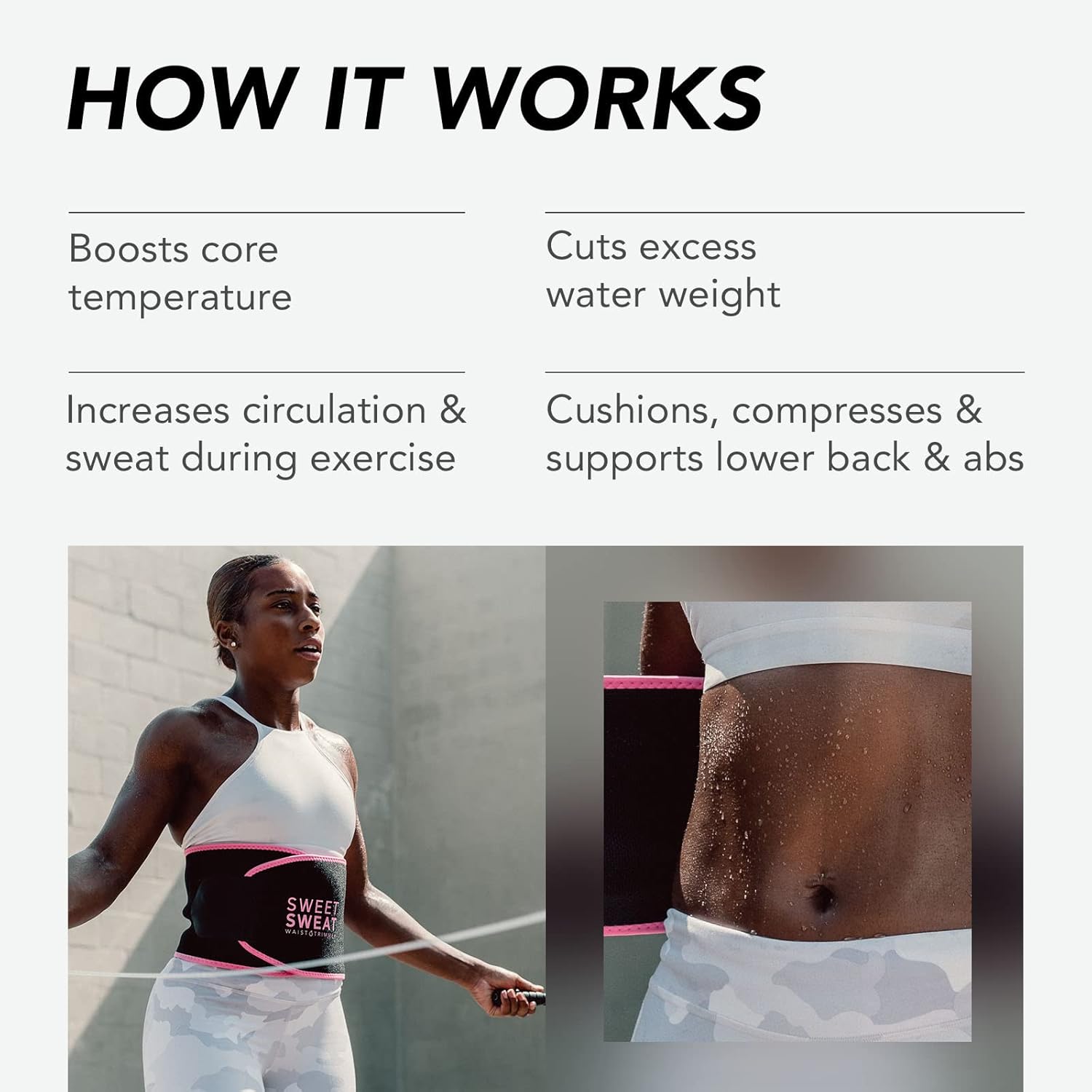 Unisex Sweet Sweat Waist Trimmer Band for Intense Training & Workouts - Slimming Waist Trainer