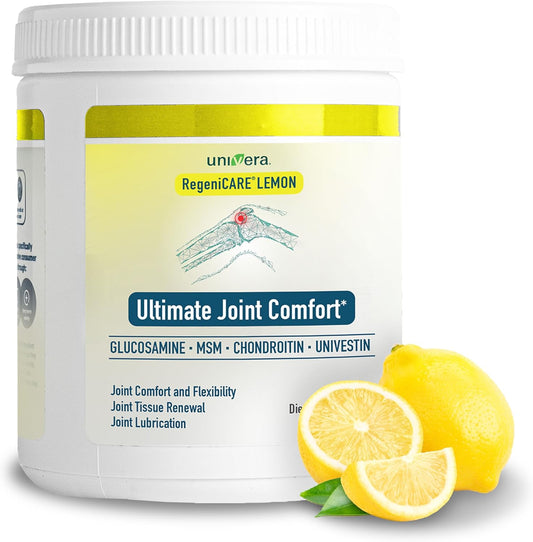 Univera RegeniCARE Canister - Lemon Flavor, Joint Support Supplement with Glucosamine, Chondroitin, MSM, Univestin - Restores Cartilage, Improves Joint Comfort, Mobility, Flexibility - 30-Day Supply, FSA HSA Eligible