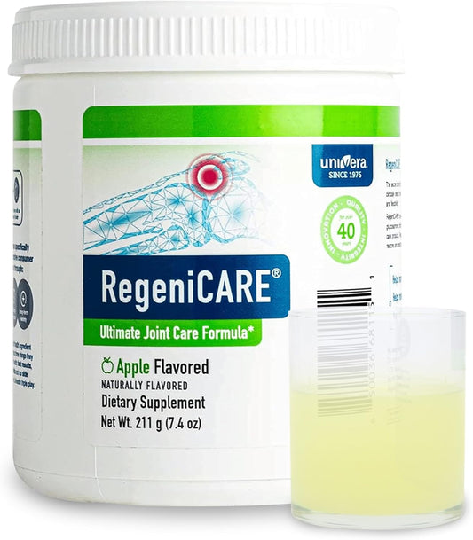 Univera RegeniCARE Green Apple Powder Supplement for Joint Health and Mobility - Glucosamine, Chondroitin, MSM, and Univestin - 30-Day Supply