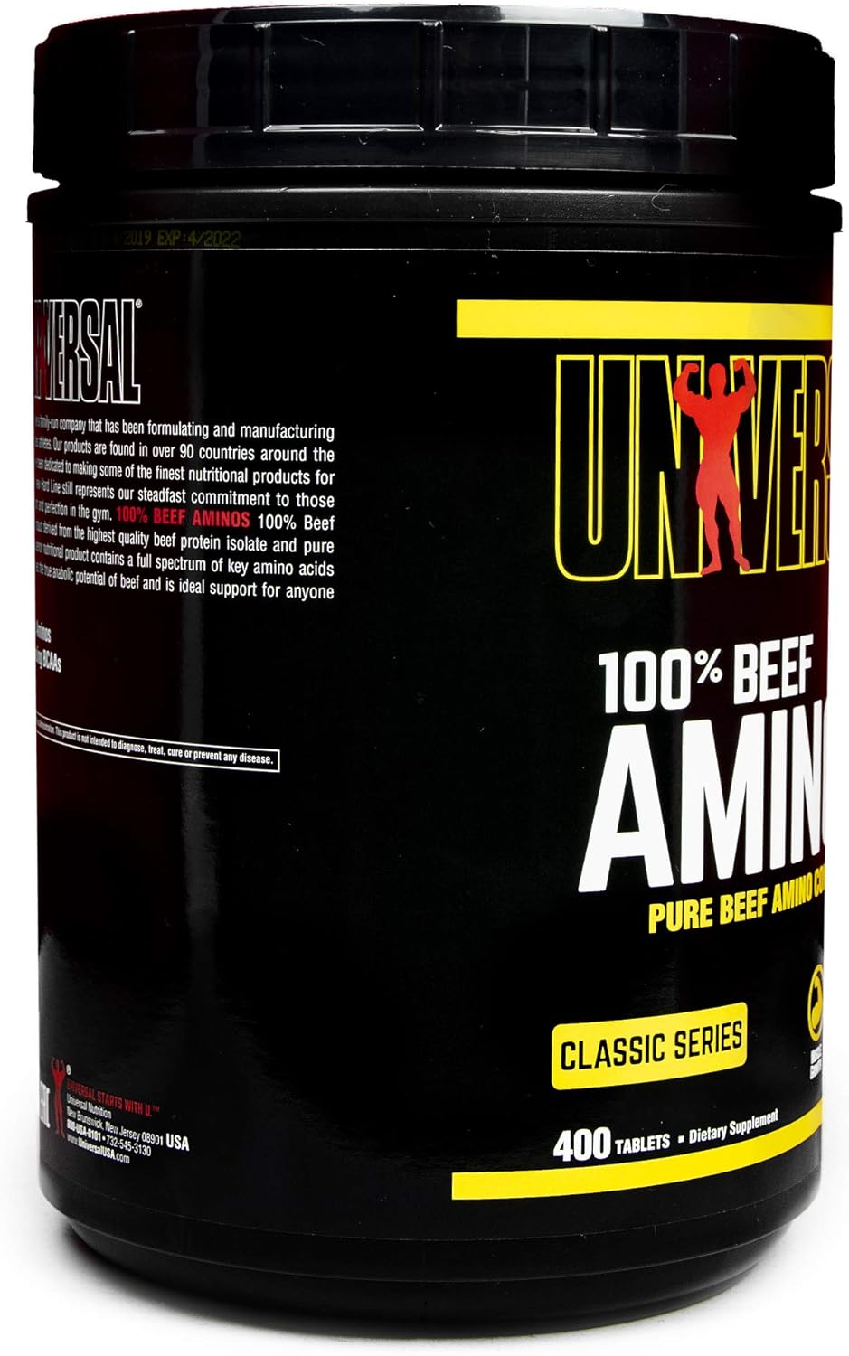 Universal Nutrition Beef Aminos: 100% Beef Protein Isolate for Recovery & Growth - 400 Tablets