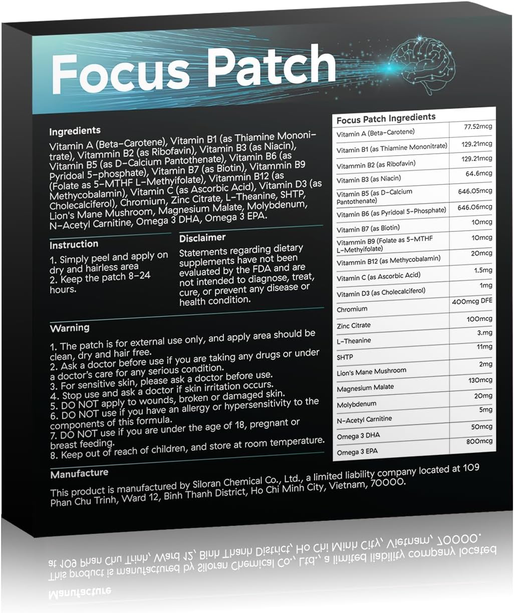 Unlock Your Potential with SILORAN Focus Patch - 48 Days Supply