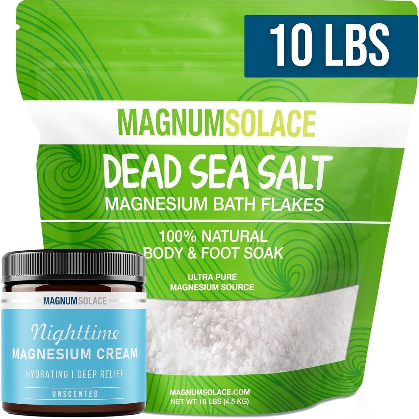 Unscented Magnum Solace Magnesium Flakes and Cream Bundle - 2 Items