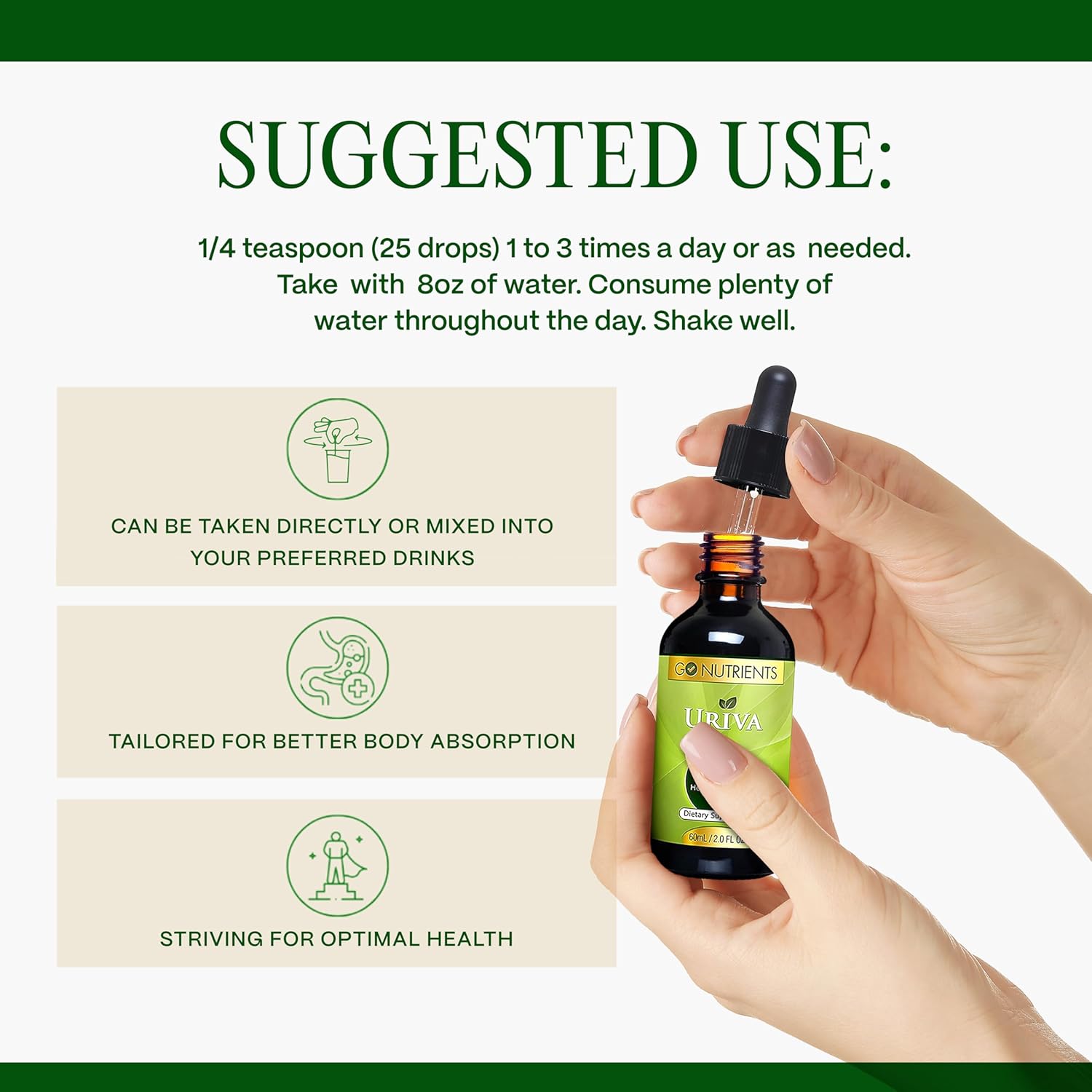 Uriva Advanced Uric Acid Cleanse Liquid Drops with Tart Cherry, Celery Seed, Turmeric | Joint & Kidney Support Supplement 2.0 oz.