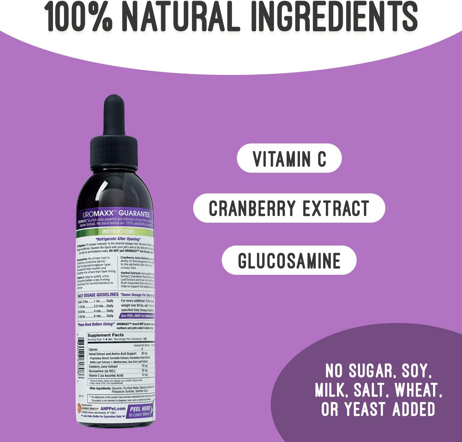 UroMAXX Pet Urinary Tract Treatment with Cranberry & Glucosamine - Dog & Cat Bladder Support - Chicken Flavor - 6 oz Bottle