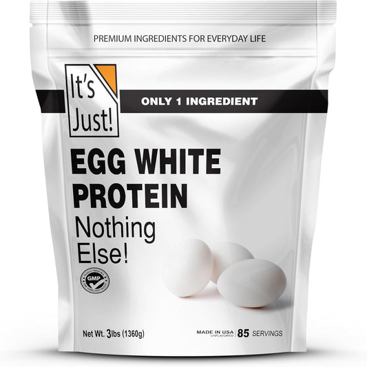USA-Made Egg White Protein Powder (Unflavored, 3lb) - Premium Dried Egg Whites