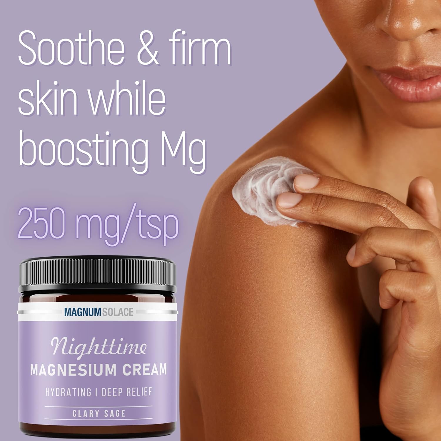 USA Made Nighttime Magnesium Lotion for Kids - Topical Chloride Cream for Legs, Arms, Chest - Clary Sage Scented Formula for Relaxation