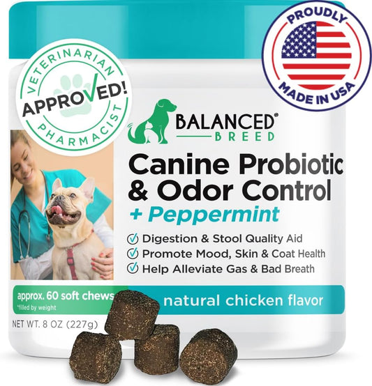 USA-Made Non-GMO Dog Probiotics for Gut Health & Yeast Relief - Vet Approved Chew for Balanced Digestion & Itchy Skin/Ears