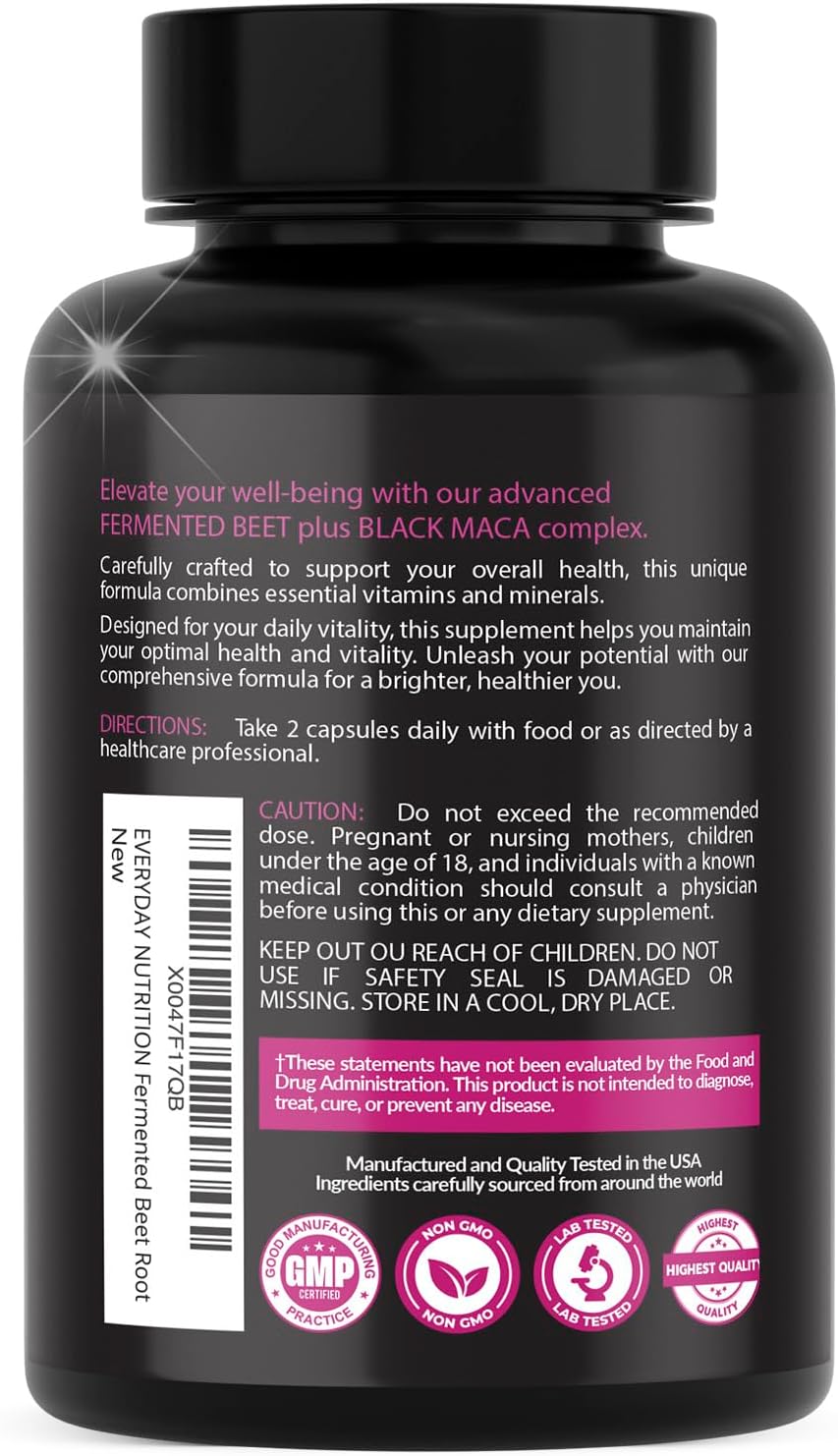 USA-Made Organic Fermented Veggie Capsules for Enhanced Health | Beet Root, Black Maca, Carrot, Spinach, Cranberry, Ginger | Women & Men's Nutrition