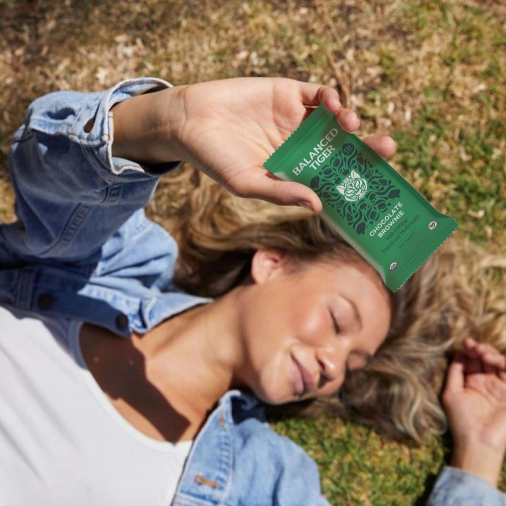 USA-Made Organic Vegan Protein Bars with Functional Mushrooms - Chocolate Brownie Flavor | 1500mg Full Dose Lions Mane, Chaga, Reishi & Cordyceps | Plant Protein with Adaptogens & Superfoods