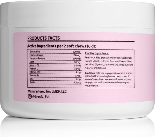 USA Made Salmon Oil Dog Multivitamin Chews - Supports Digestion, Muscle Growth, Healthy Skin & Coat with Glucosamine for Bone Health - 90 Count